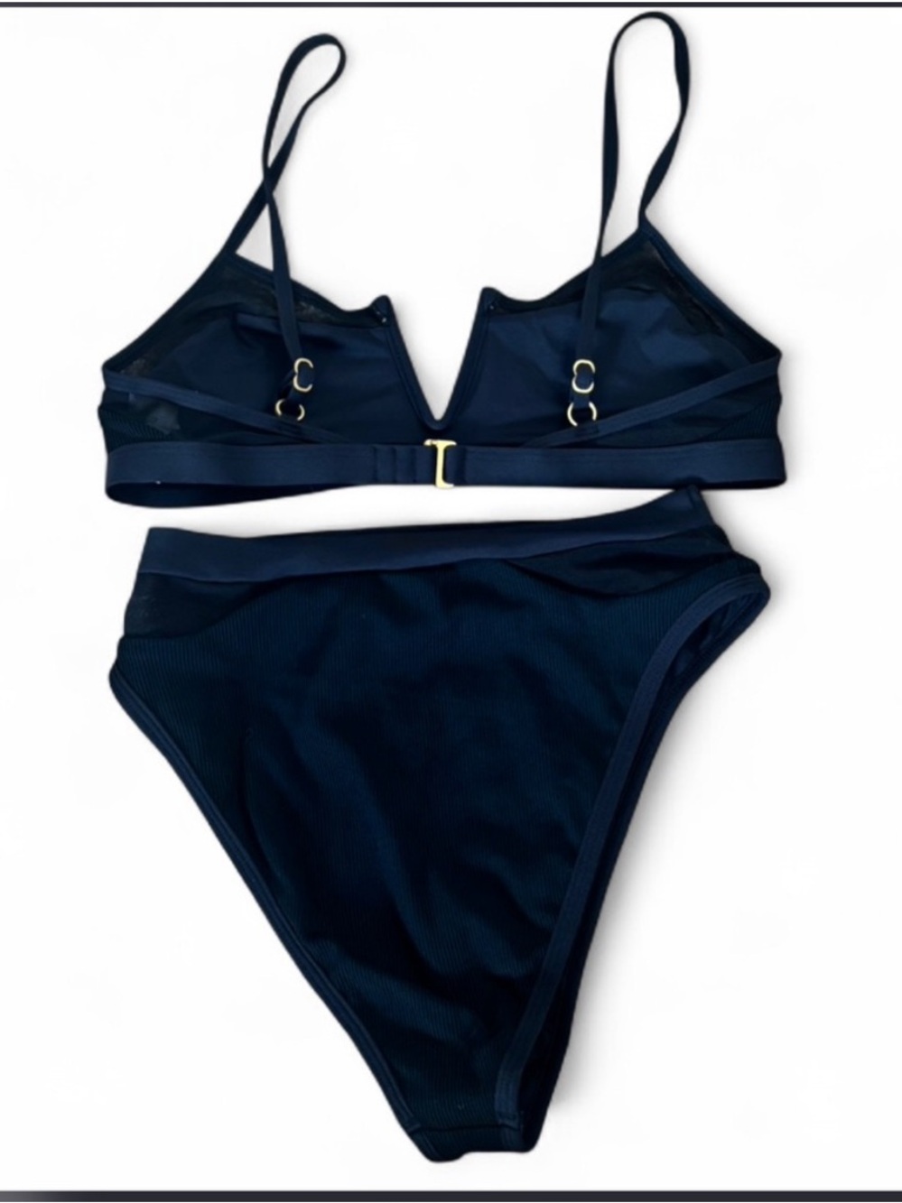 L*space Black Ribbed V-Wire Bikini Set - Picture 5 of 8